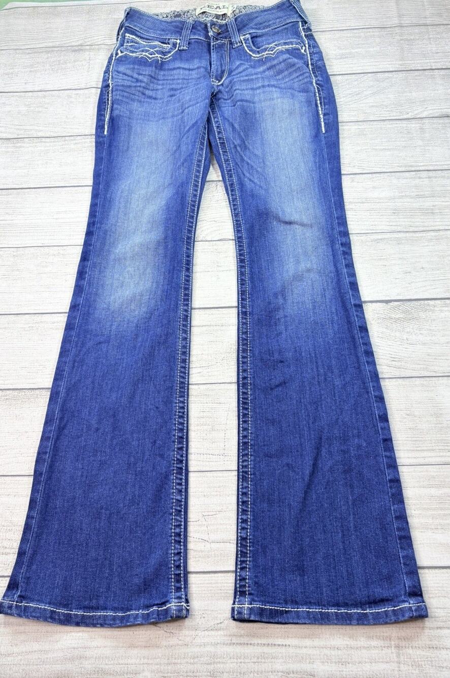 Ariat Women’s R.E.A.L Mid Rise Stretch Entwined Jeans Bootcut 10017510 Size 27R